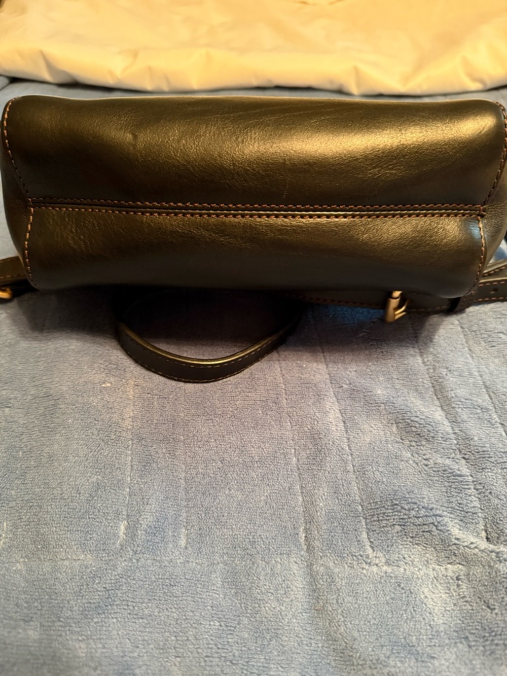 Michael Kors Black Pebbled Leather Tote with Gold MK Logo - Picture 5 of 8